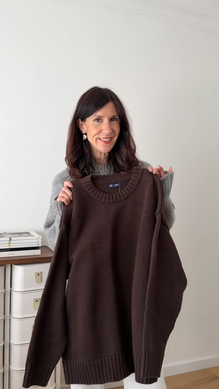 I am wearing it in size M
I wear the cos knit in size S. 
The row Ophelia knit in size S

Is this the best affordable dupe for the row Ophelia sweater?