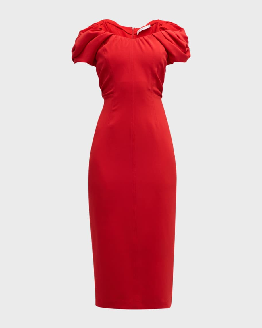 A.L.C. Nora Off-The-Shoulder Midi Sheath Dress | Neiman Marcus
