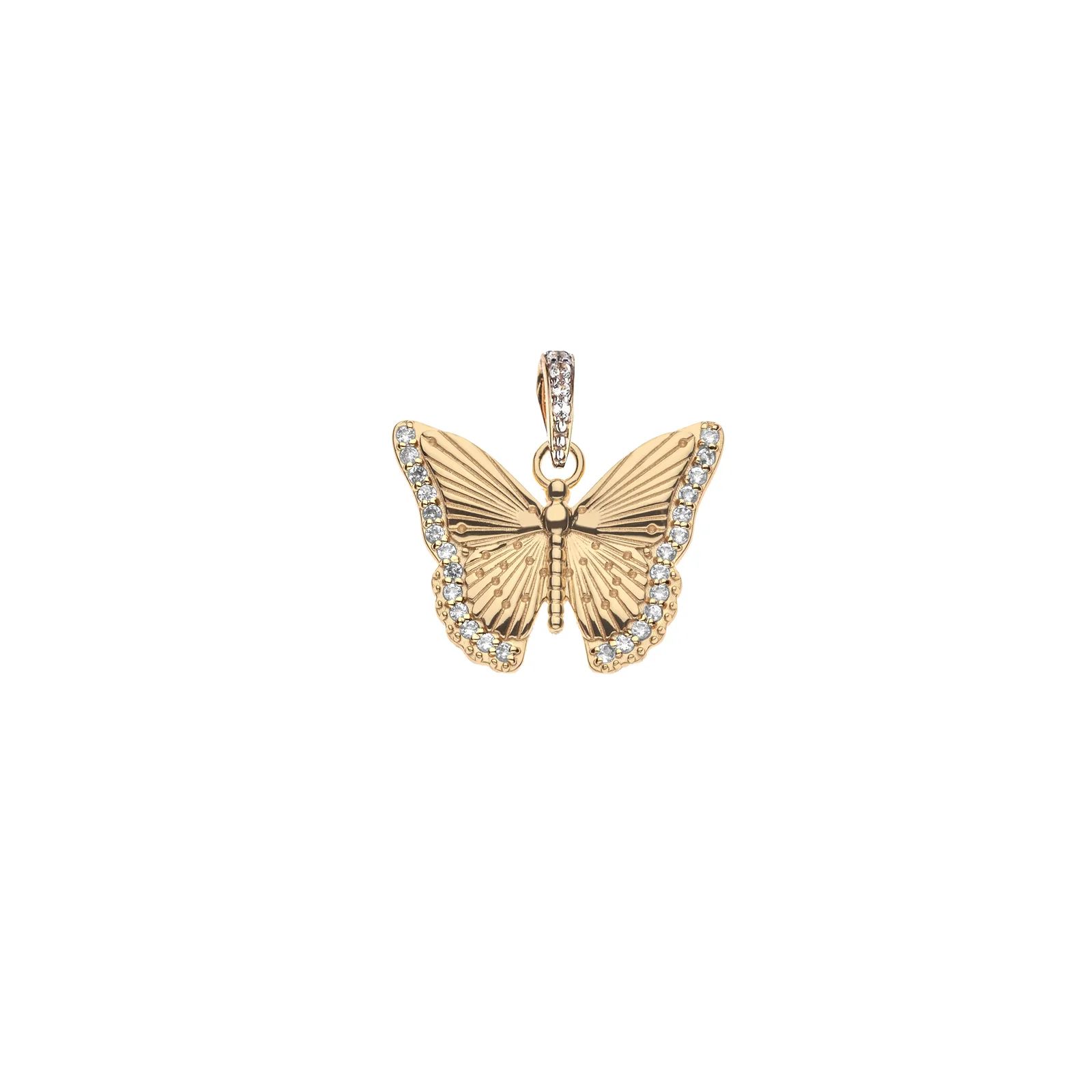 JW x House of Harris FREEDOM Petite Shimmer Wing Butterfly in Solid Gold | Jane Win