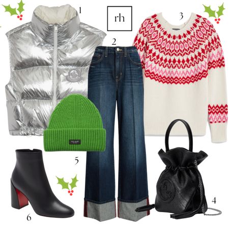 How cute is this outfit!! Any of these items would make a great gift too!  The wide cuff hem Jeans are trending and I love them!! 

#LTKover40 #LTKstyletip #LTKGiftGuide
