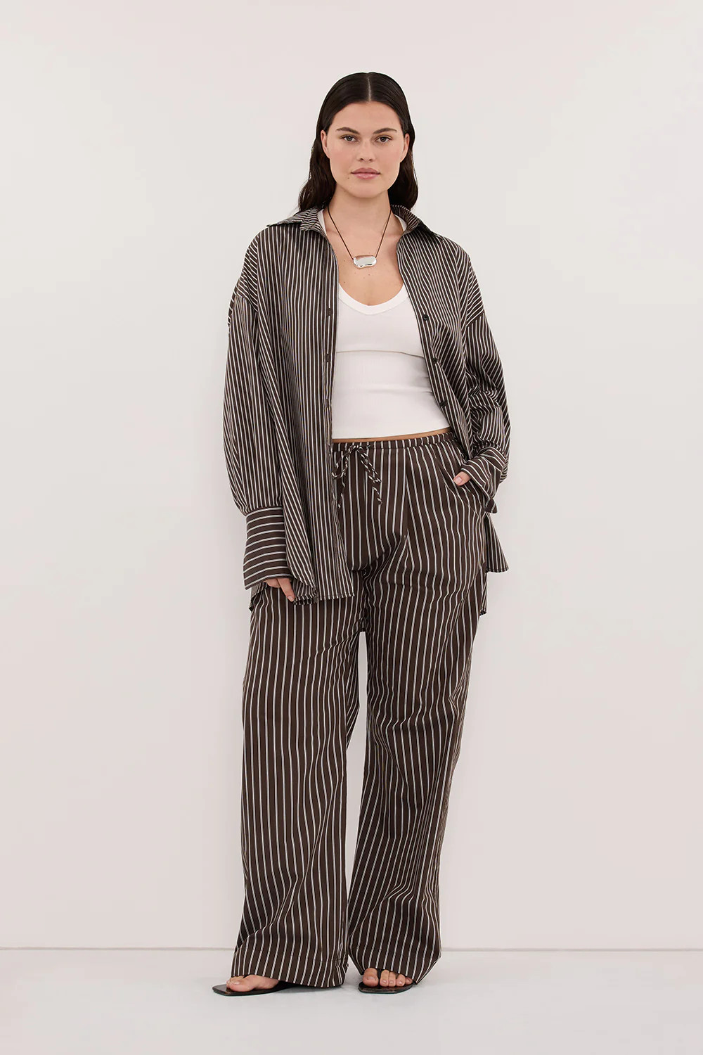 SABLE BITTER CHOC SILK BLEND SHIRT | DISSH