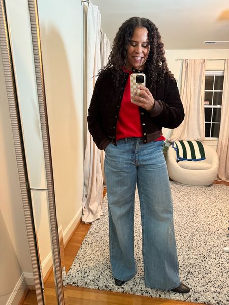 Loving a wide leg denim trouser. This pair is sold out, but I linked a couple of other similar pairs. 
Cashmere sweater @jcrew I sized up 
Pants @jcrew
Boots @loeffler_randall tts 
Jacket @shopclarev old 

#LTKshoecrush #LTKstyletip
