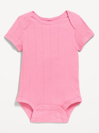 Short-Sleeve Pointelle-Knit Bodysuit for Baby | Old Navy (US)