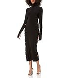 Norma Kamali Women's Long Sleeve Alligator Turtle Dress, Black, L | Amazon (US)