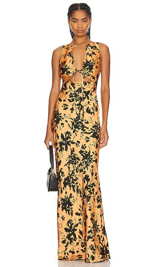 Solare Cut Out Maxi Dress in Tangerine & Black | Revolve Clothing (Global)