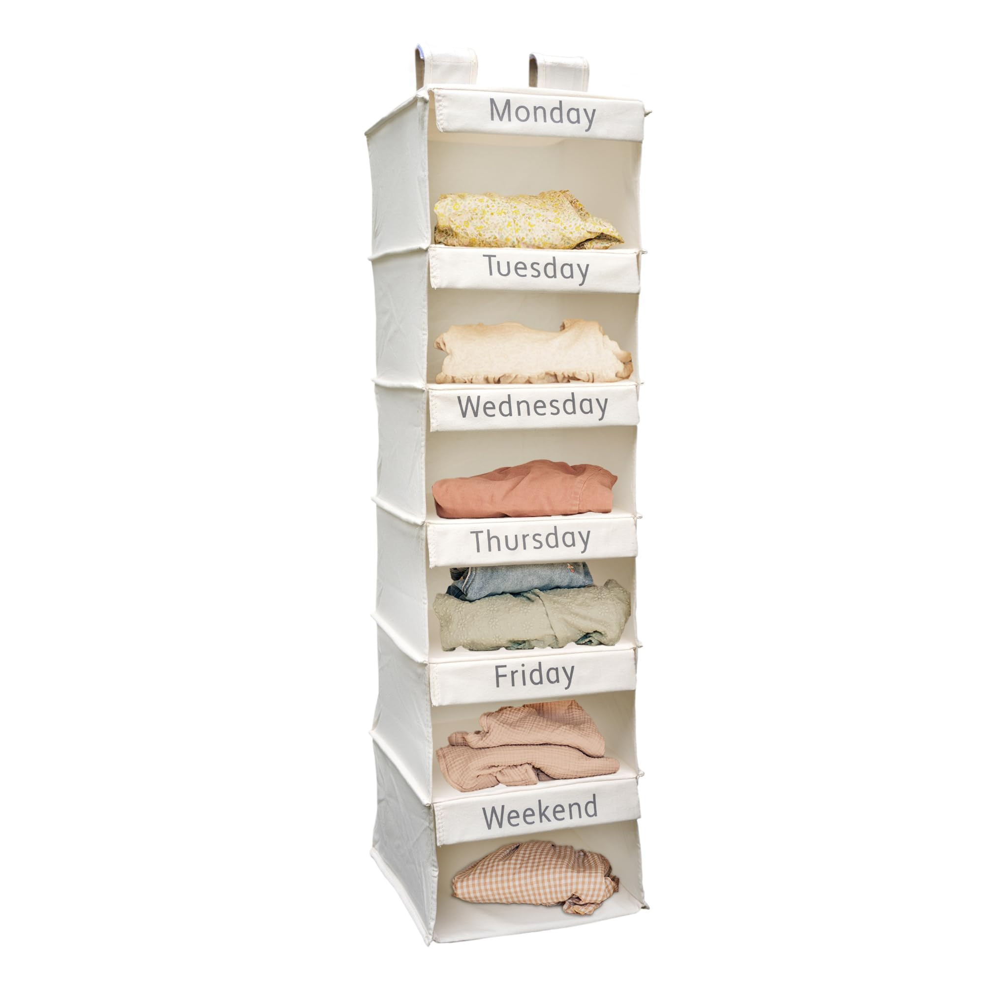 Super Heavy Duty Kids Closet Organizers and Storage | Linen Weekly Clothes Organizer for Kids wit... | Amazon (US)