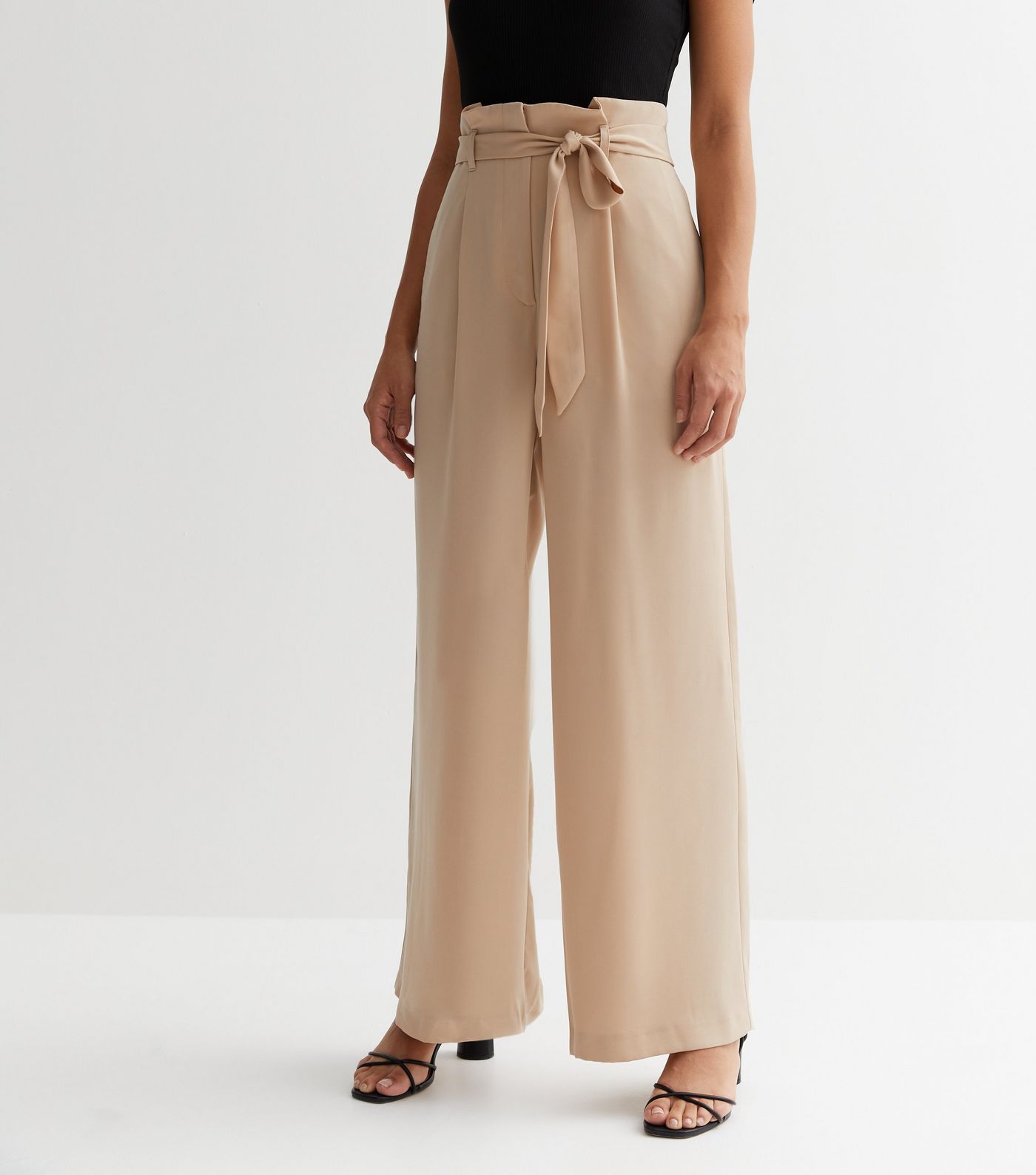 Stone Wide Leg Paperbag Trousers
						
						Add to Saved Items
						Remove from Saved Items | New Look (UK)