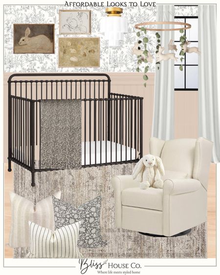 Affordable Nursery Design 

Crib, chair, baby, infant, rocker, glider, pillows, mobile, art 

#LTKbaby #LTKbump #LTKsalealert