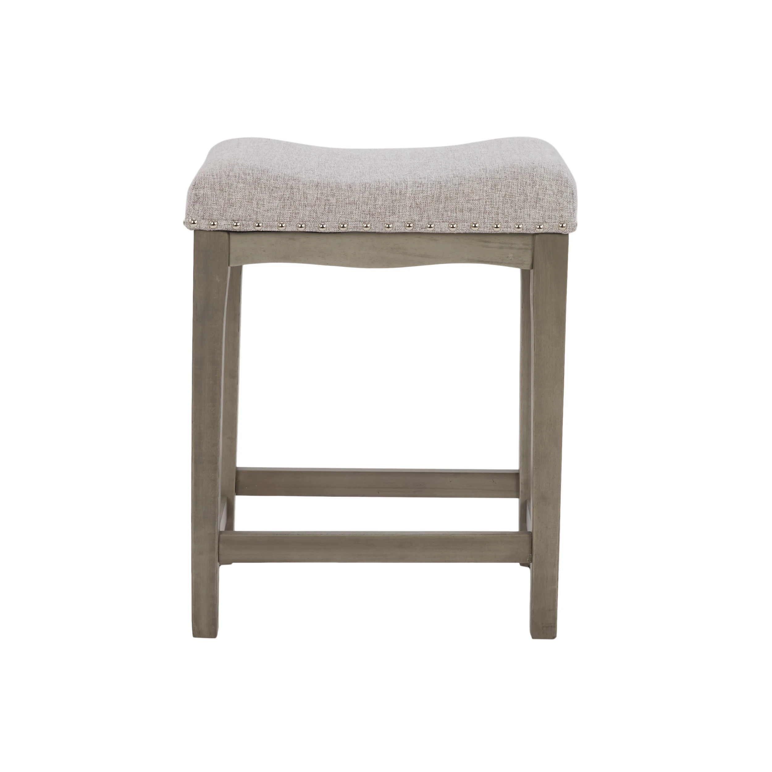 allen + roth Gray 24-in H Counter height Upholstered Wood Bar Stool | Lowe's