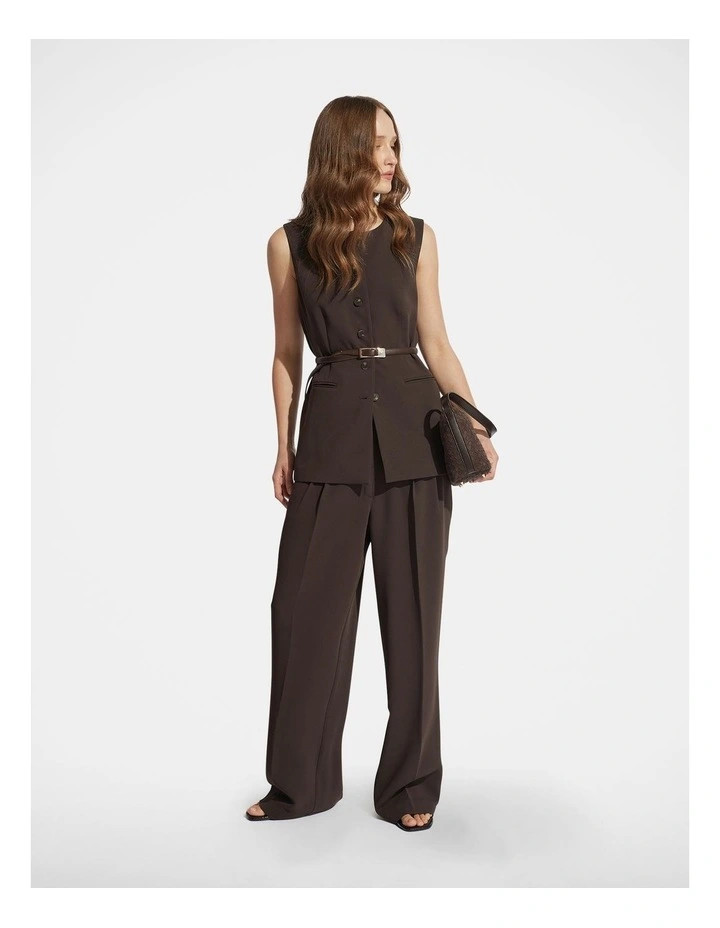 DecjubaCarmen Tailored Vest in Bitter Chocolate | Myer