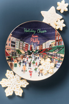 Holiday in the City Stoneware Dessert Plate | Anthropologie (US)