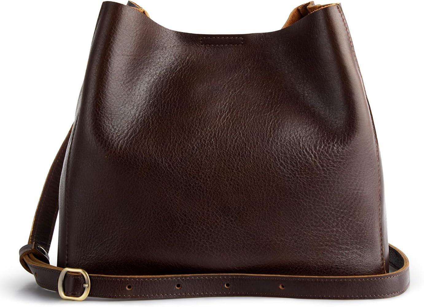 S-ZONE Full Grain Leather Crossbody Bags for Women Shoulder Bag Butterfly Bucket Purses | Amazon (US)