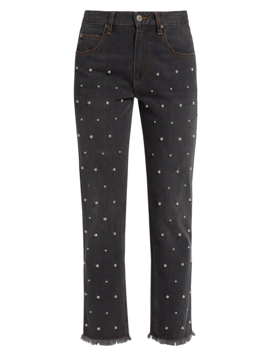 Isabel Marant Étoile Dulano Embellished Straight-Leg Jeans | Saks Fifth Avenue