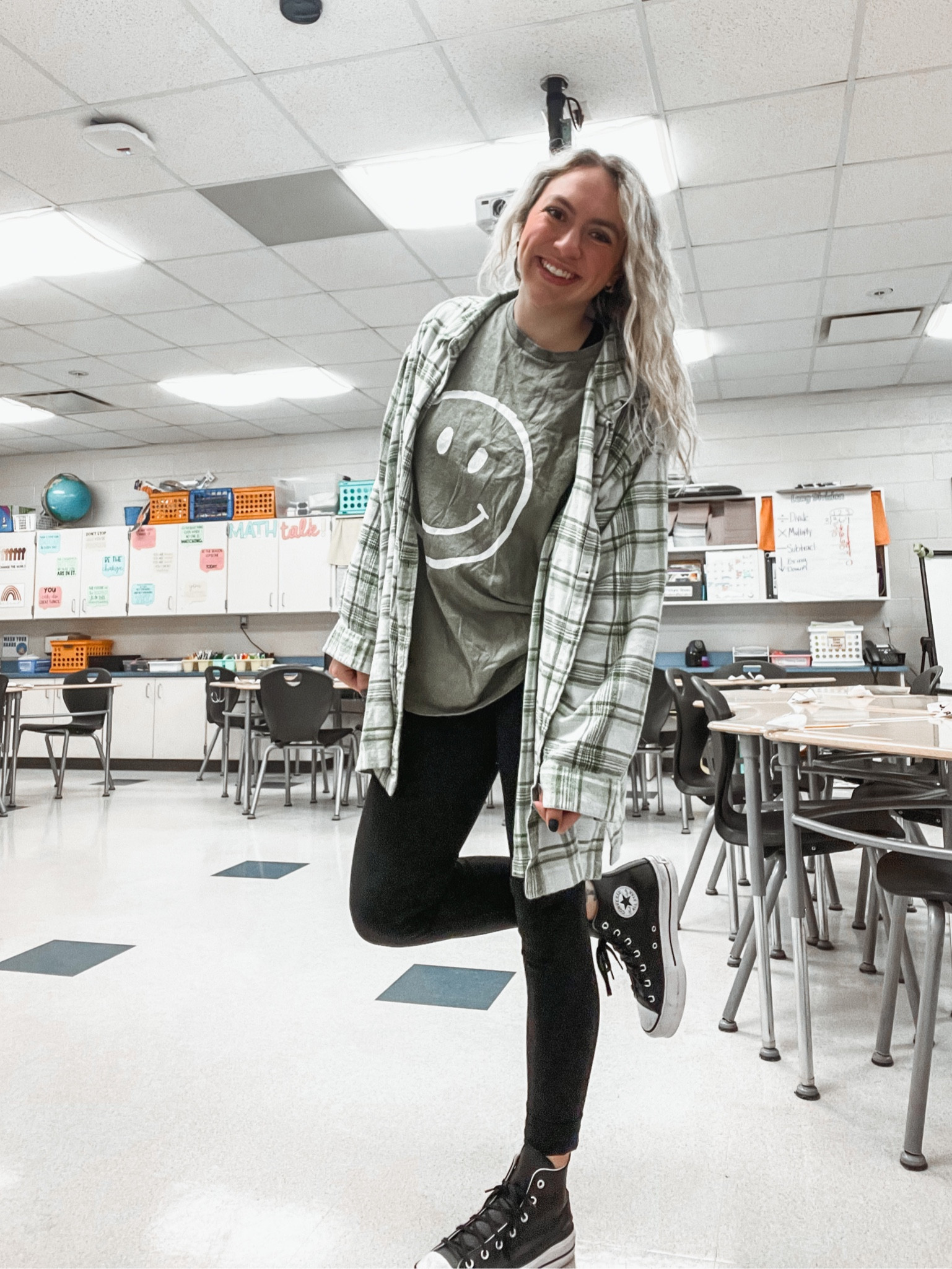 Trendy outfit, spring trends, teacher outfits, teacher style, teacher fashion, teacher work outfit, high top converse

#LTKshoecrush #LTKunder100 #LTKstyletip