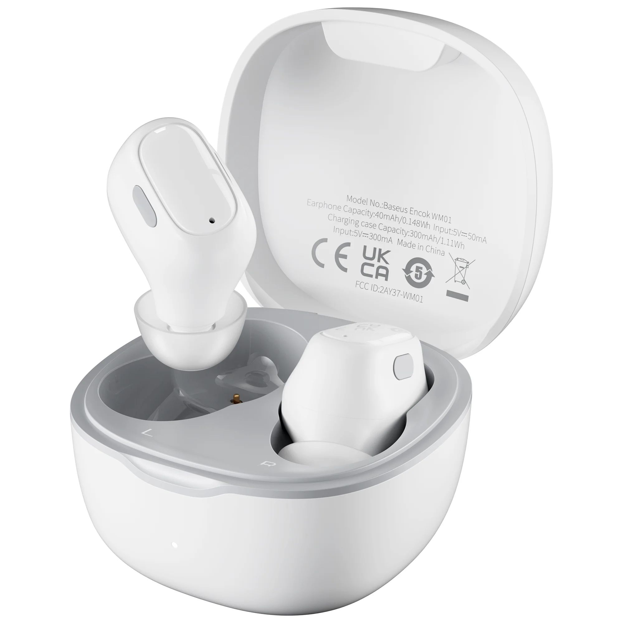 Baseus WM01 Wireless Earbuds 25H Bluetooth Headphones True Wireless in Ear Earbuds, White | Walmart (US)