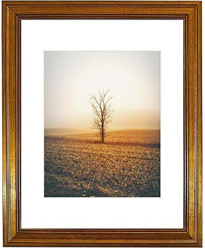 Golden State Art, 11x14 Photo Frame with White Mat for 8x10 Pictures & Real Glass, 1.25-Inch Wide, D | Amazon (US)