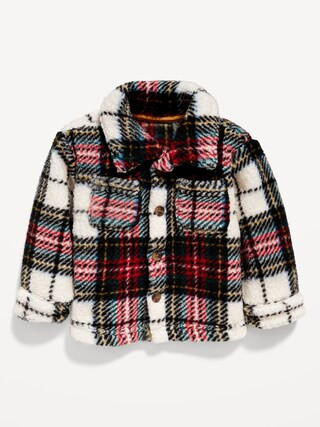 Unisex Button-Front Sherpa Shacket for Baby | Old Navy (US)