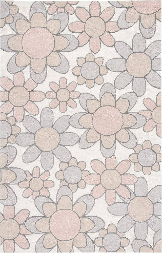 Safavieh Kids Collection 5' x 8' Ivory/Pink SFK923A Handmade Floral Premium Wool Nursery Playroom... | Amazon (US)