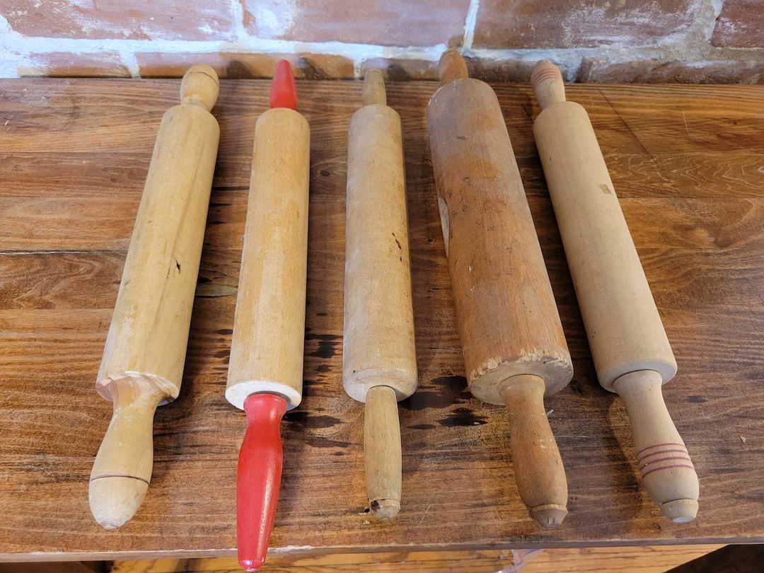 Vintage Primitive and Rustic Rolling Pins for Baking Pastry - Etsy | Etsy (US)