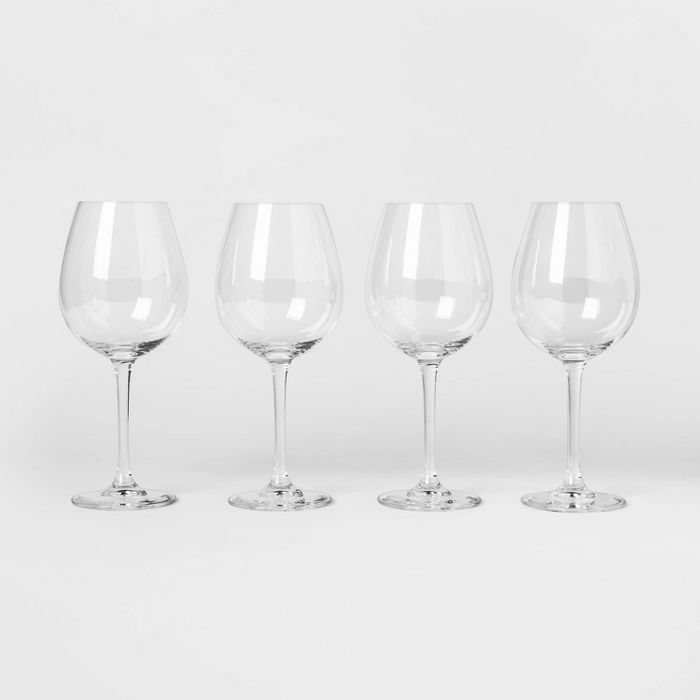 20.7oz 4pk Crystal Red Wine Glasses - Threshold™ | Target