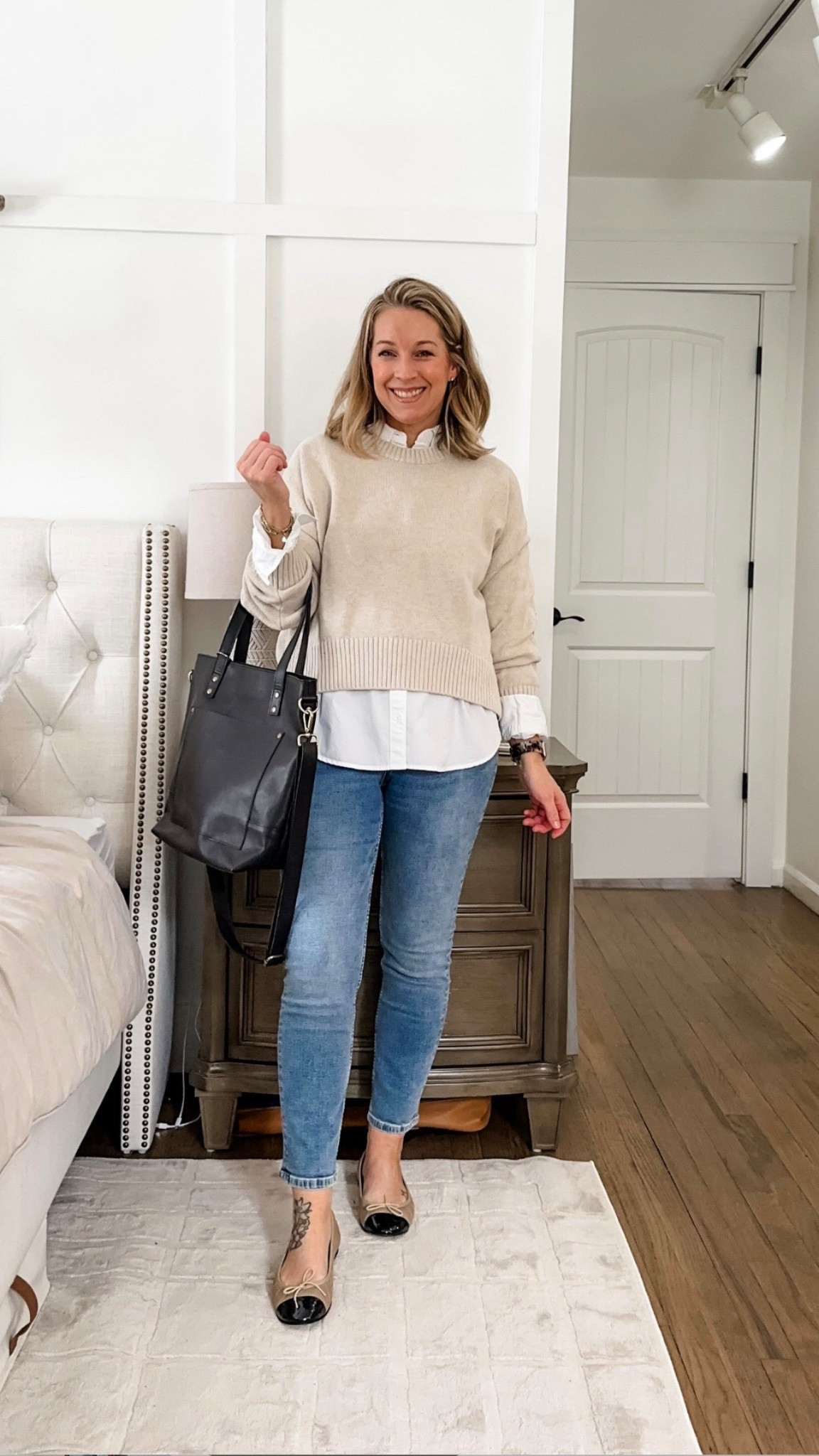 Skinny jeans Whattt!!!! @Spanx  has a hold on me for their denim and air essentials sets! NOTHING like the real thing. I’m in medium jeans and these are petite. Medium button down and sweater too  



#LTKPetite #LTKootd #LTKSpringSale