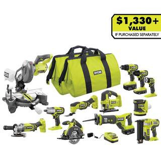 ONE+ 18V Cordless 12-Tool Combo Kit with (1) 1.5 Ah Battery and (2) 4.0 Ah Batteries and Charger | The Home Depot