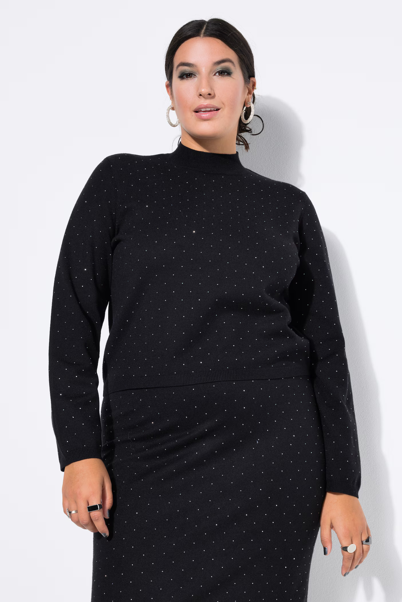 Rhinestone Turtleneck Sweater | Ulla Popken - US