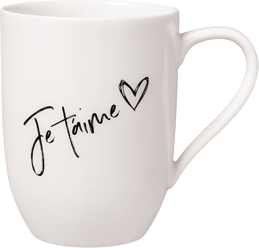 Villeroy & Boch – Statement Mug Je T'Aime 11.5 x 8 x 10.5 cm, White Porcelain Cup, 280 ml | Amazon (UK)