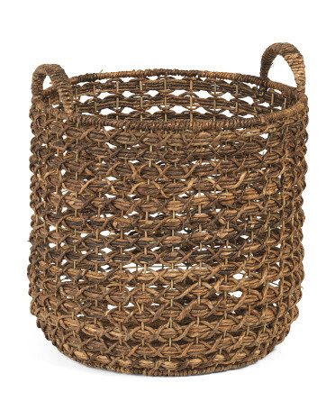 Medium X Weave Bacbac Kalas Round Storage Baskets With Handles | TJ Maxx