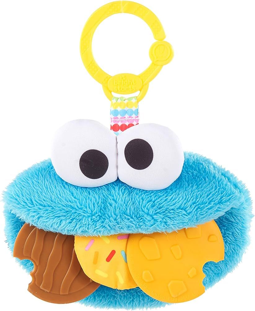 Bright Starts Sesame Street Cookie Mania Teether On-The-Go Take-Along Toy, Ages 3-12 Months | Amazon (US)