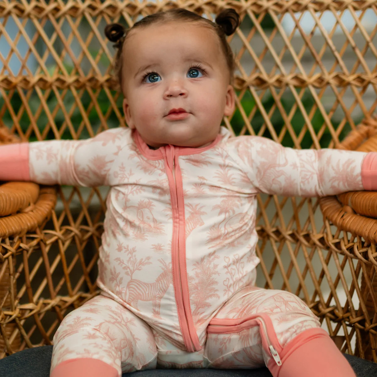 Infant Romper in Pink Safari | Silks Design