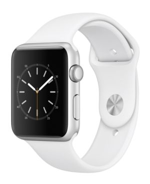 Apple Watch Series 1 42mm Silver-Tone Aluminum Case with White Sport Band | Macys (US)