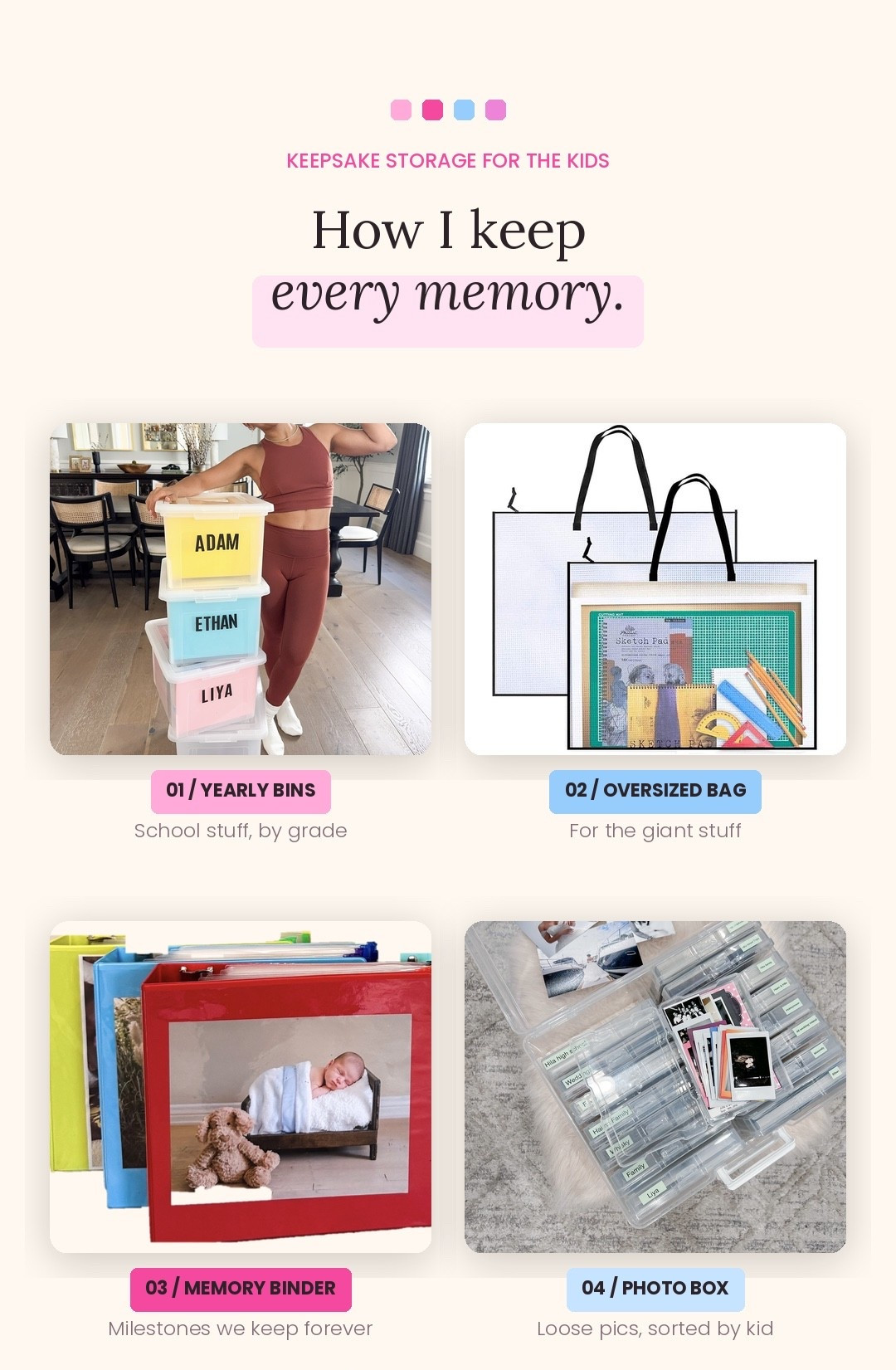 Keep your kids keepsake organized in 4 simple ways. Start the system and it will be as simple as always just sliding it in.

#LTKdayinmylife #LTKKids #LTKHome