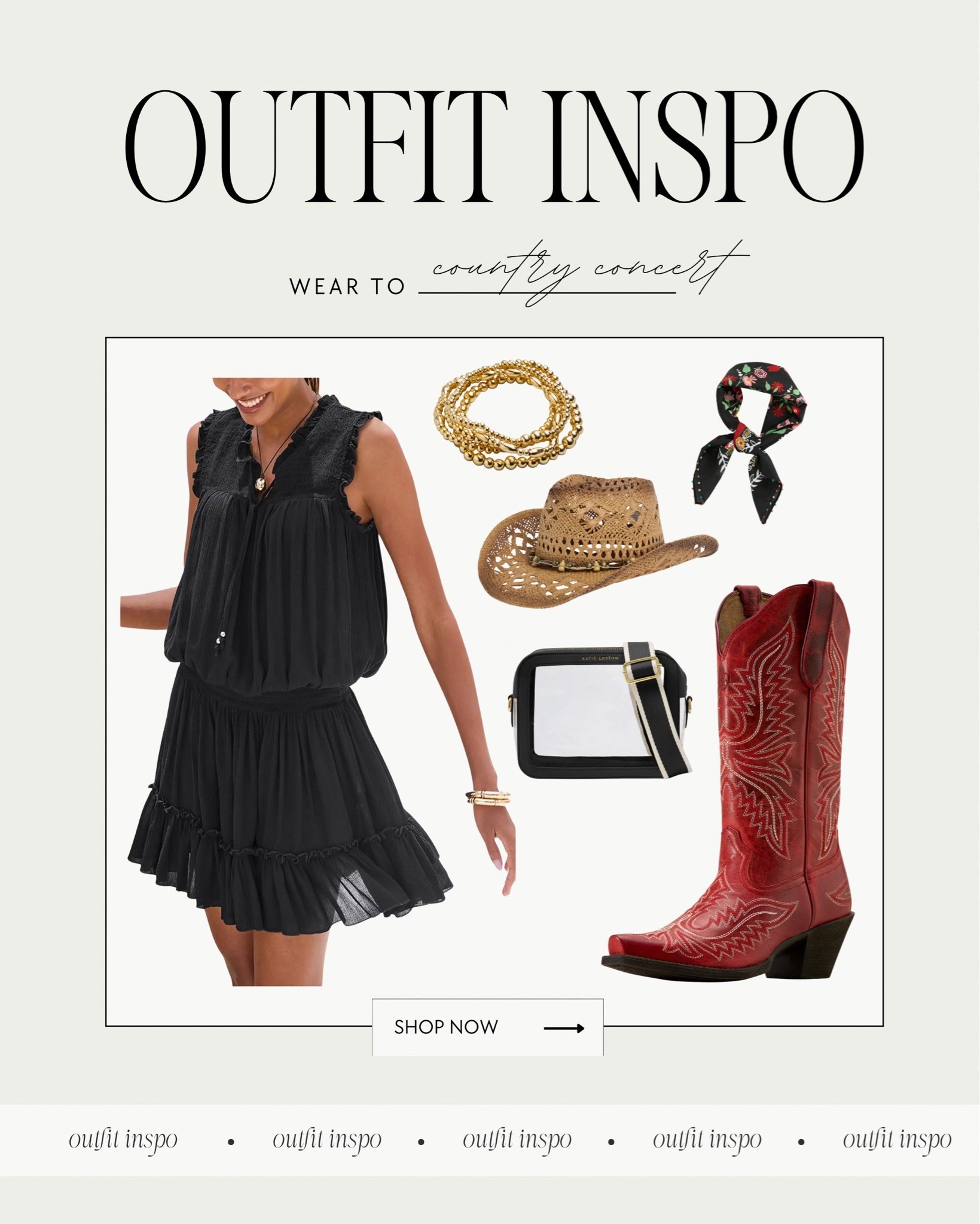 Concert outfit // country concert outfit // summer concert // fall concert // boots // red boots // stadium bag // gameday

#LTKgrwm #LTKootd #LTKdayinmylife