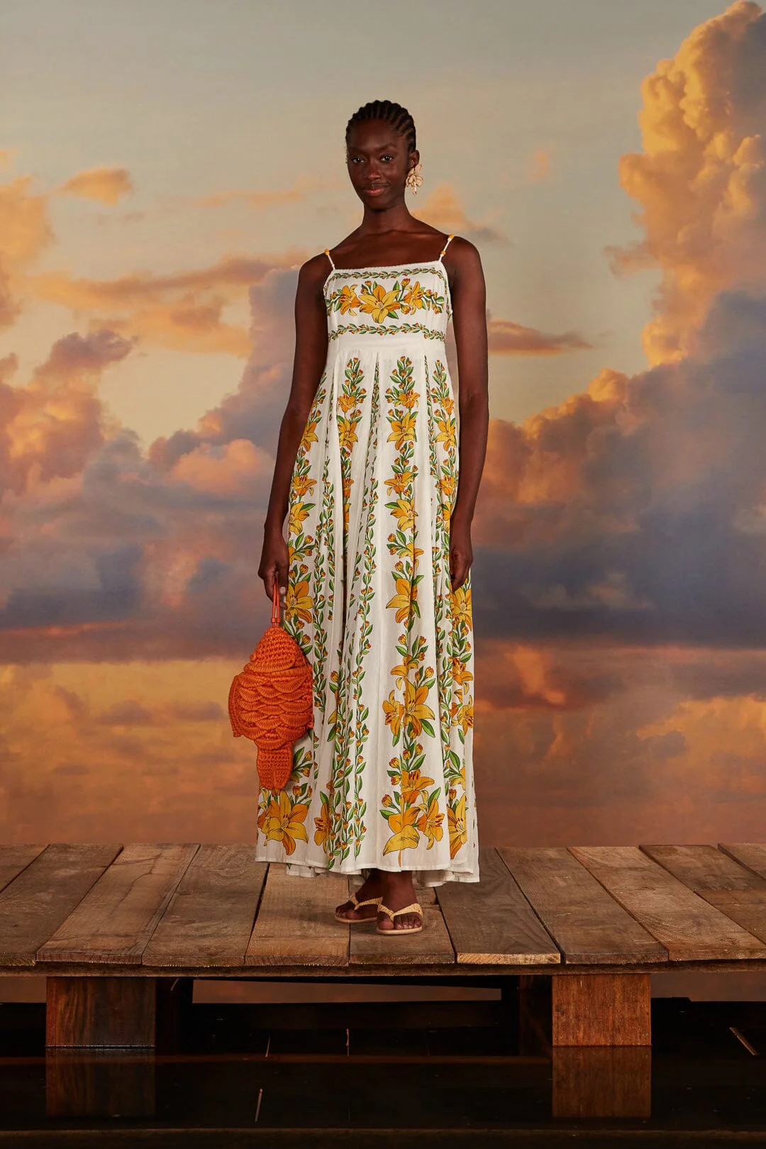 Off-White Tropical Lightness Sleeveless Maxi Dress | FarmRio (US)