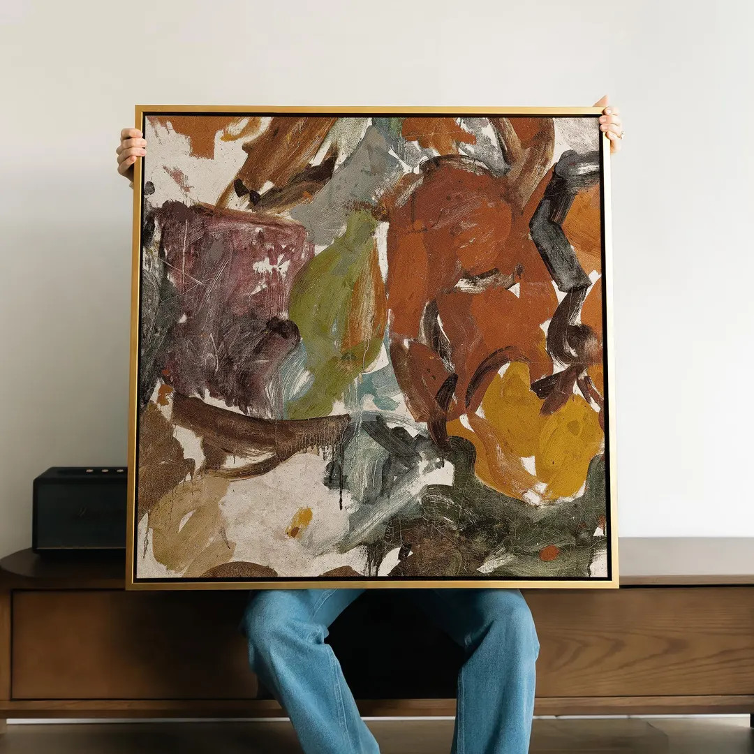 Abstract Expressionist Oil Painting Print | Large Framed Canvas Art, Earth Tones - Etsy | Etsy (DACH)