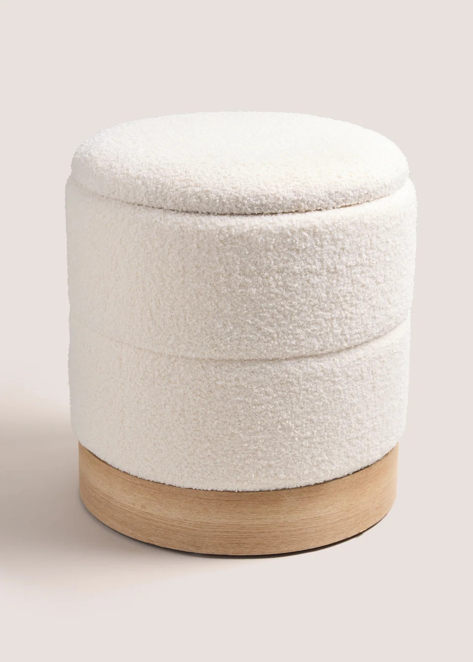 White Textured Storage Pouffe (34cm x 34cm x 43cm) | Matalan (UK)