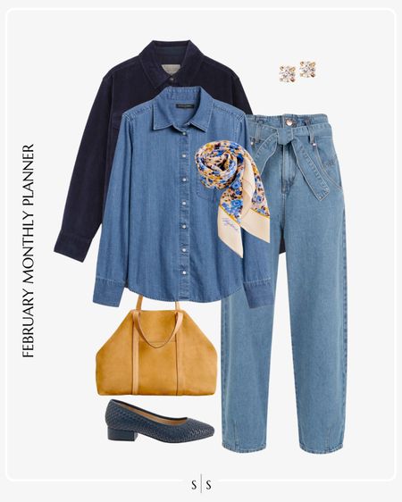 Monthly outfit planner: FEBRUARY: Winter looks | corduroy shacket, chambray shirt, paper bag denim, tote, woven ballet heel, scarf

Parisian style

See the entire calendar on thesarahstories.com ✨ 


#LTKstyletip