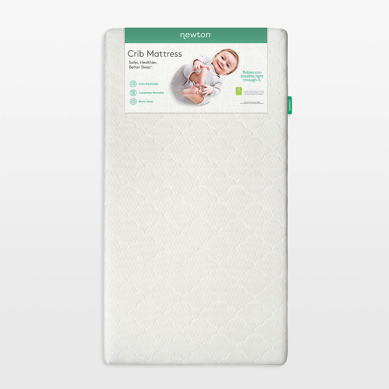 Newton Baby Breathable Quilted White Original Crib Mattress | Crate & Kids | Crate & Barrel