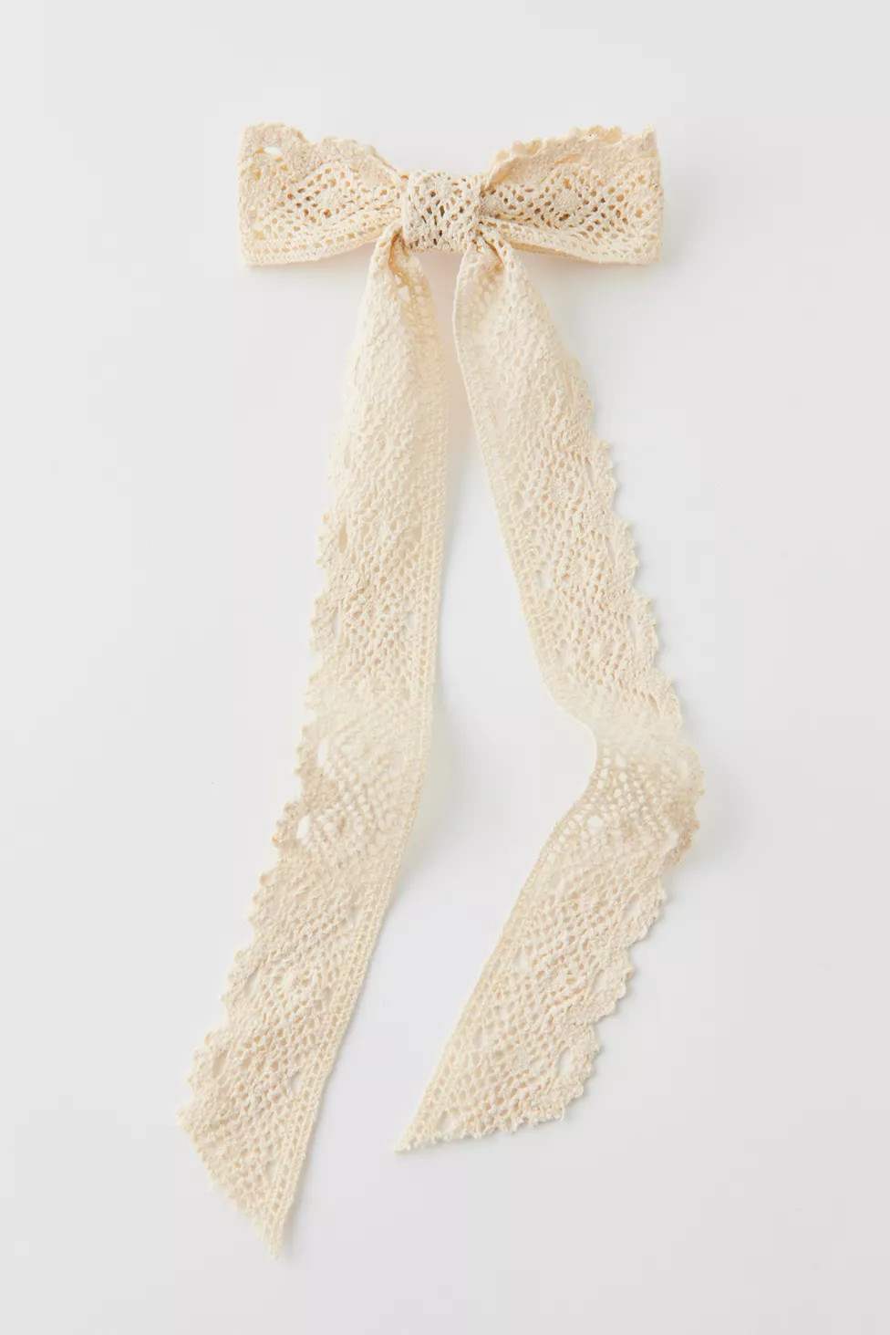 Long Crochet Hair Bow Barrette | Urban Outfitters (US and RoW)