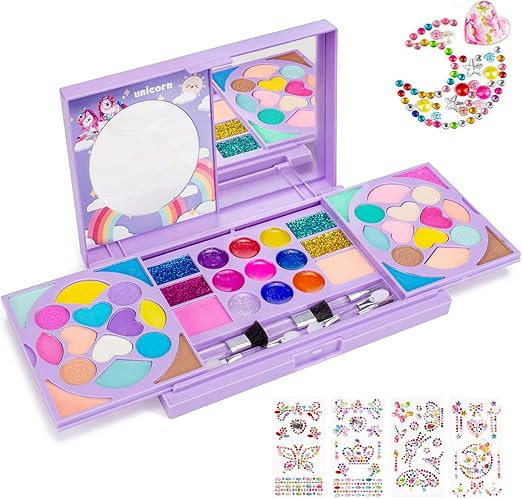 Tomons Kids Makeup Kit for Girl Princess Real Washable Cosmetic Toy Beauty Set with Mirror - Non ... | Amazon (US)