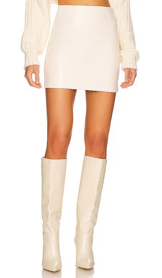 Abby Vegan Leather Mini Skirt in Ivory | Revolve Clothing (Global)