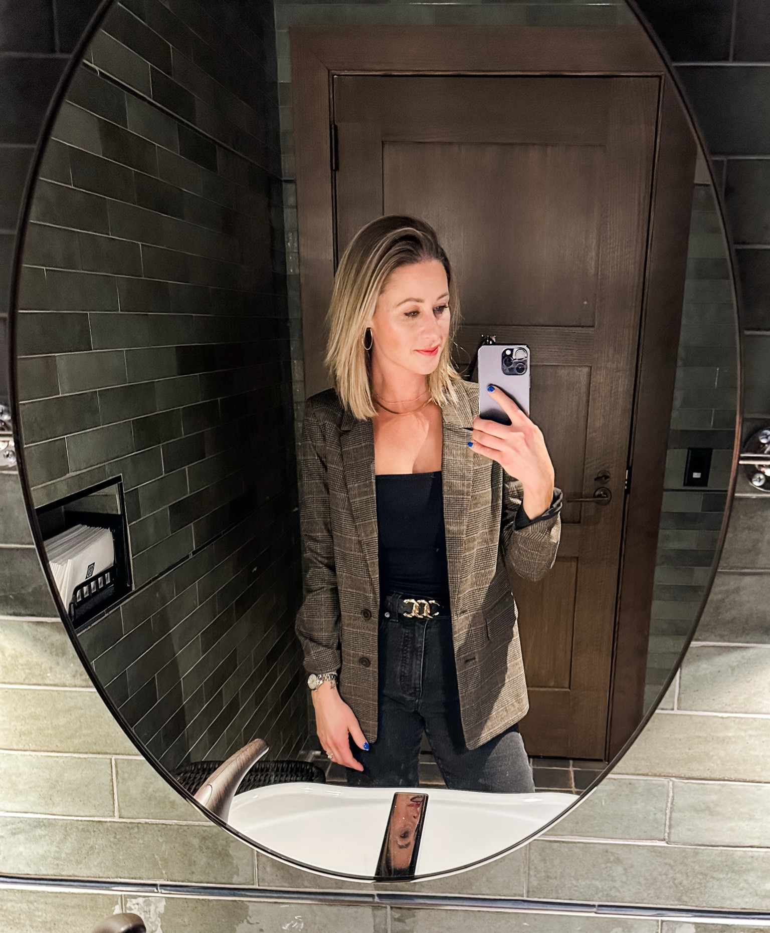 What I actually wore yesterday! Loved how the outfit came together but really wish I went with the skirt option. It’s not often I dress up so why not when going to a fancier dinner! Also bathroom vibes 😍😍

#LTKStyleTip #LTKFindsUnder100 #LTKFindsUnder50