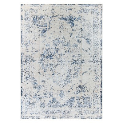 World Rug Gallery Traditional Vintage Distressed Washable Non Slip Area Rug - BLUE 8'x10': Stain ... | Target