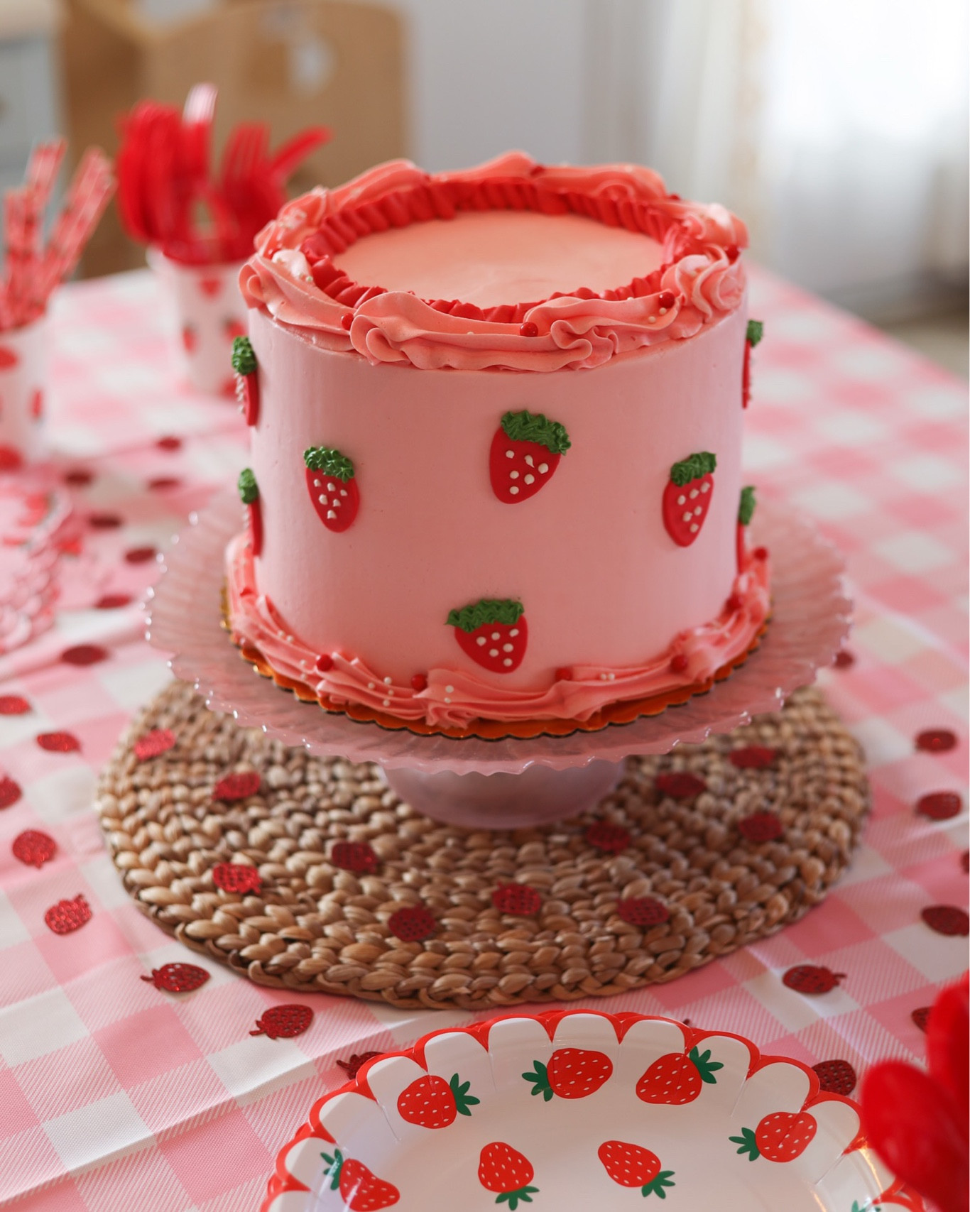 Strawberry party for my sweet 3-year-old 🍓✨🍰 

#LTKparties #LTKkids