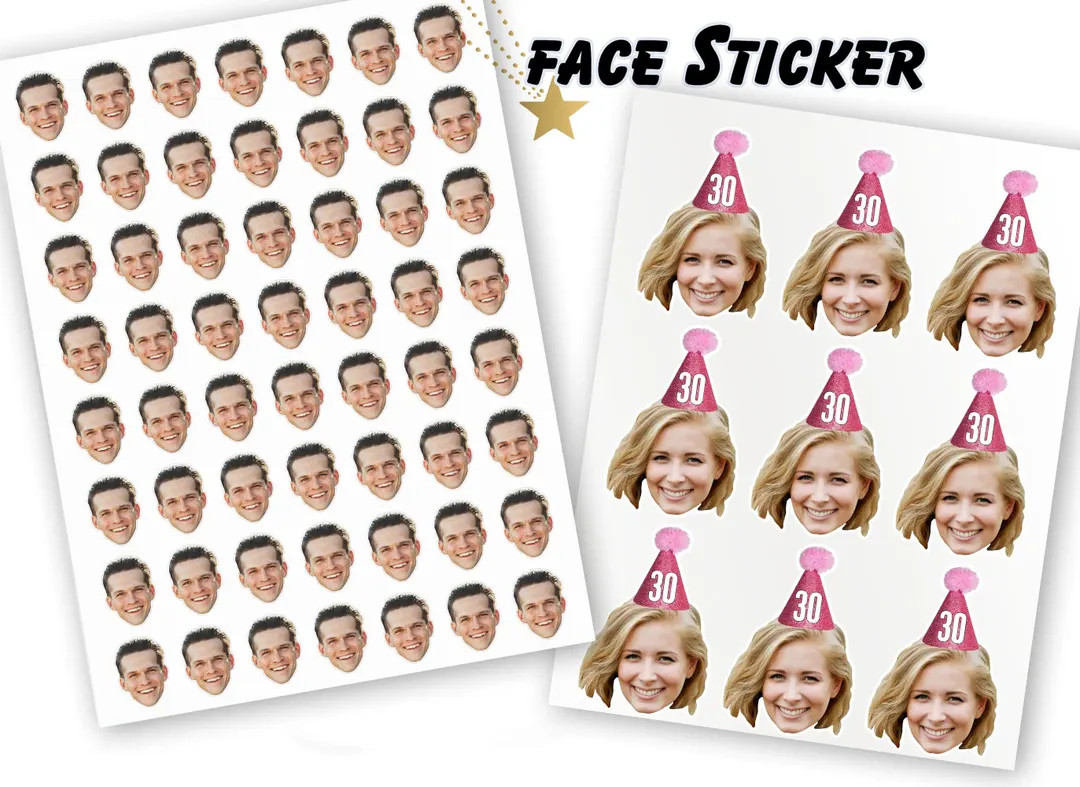 Face sticker, Personalized Photo Stickers, Custom face Sticker, Custom Photo Sticker, Personalize... | Etsy (US)