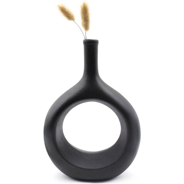 Ceramic Hollow Vase Modern Decorative Flower Vase for table, Kitchen, Living Room or Flower Shop ... | Walmart (US)