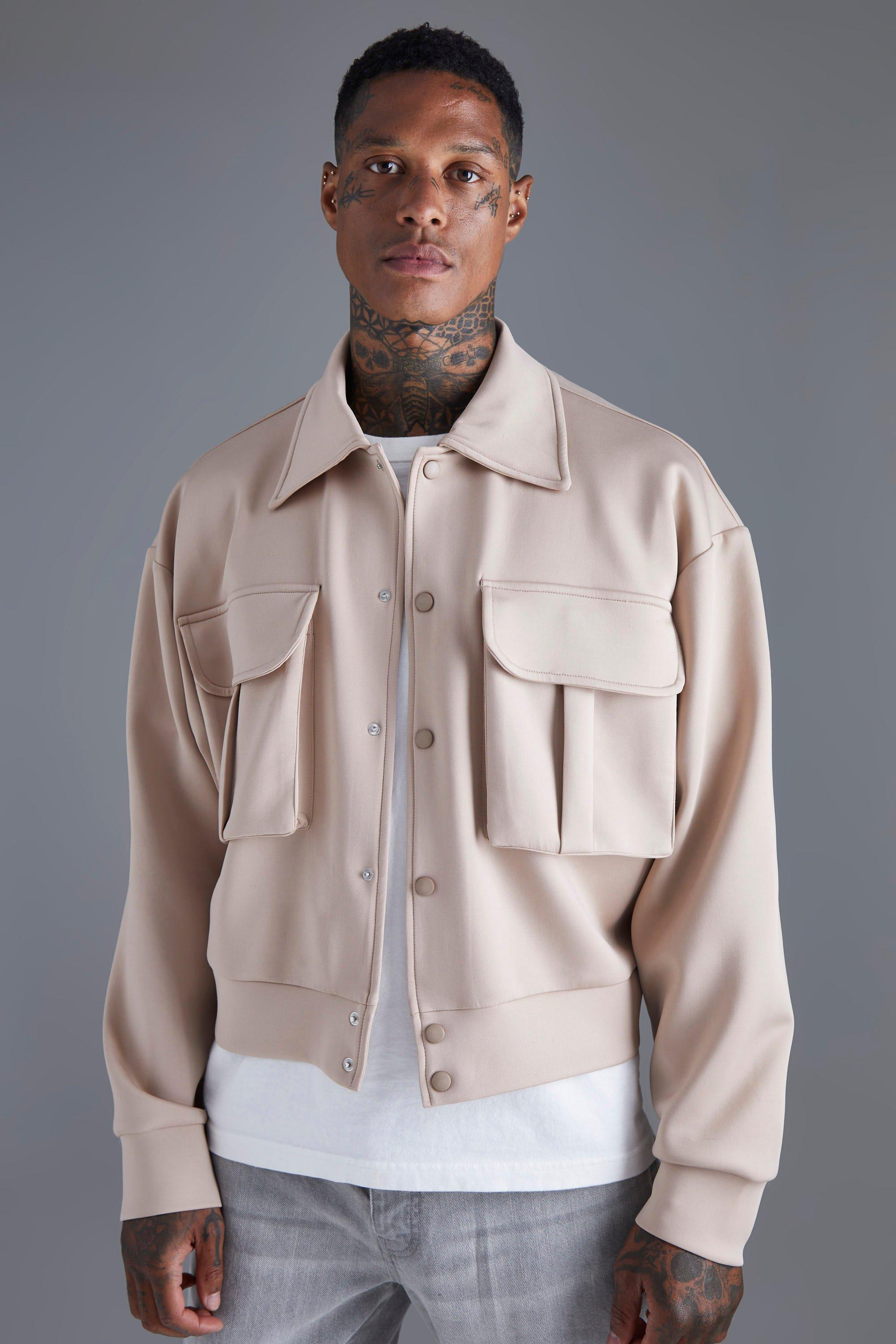 Boxy Cargo Pocket Collared Bomber | boohooMAN (DE, IE & UK)