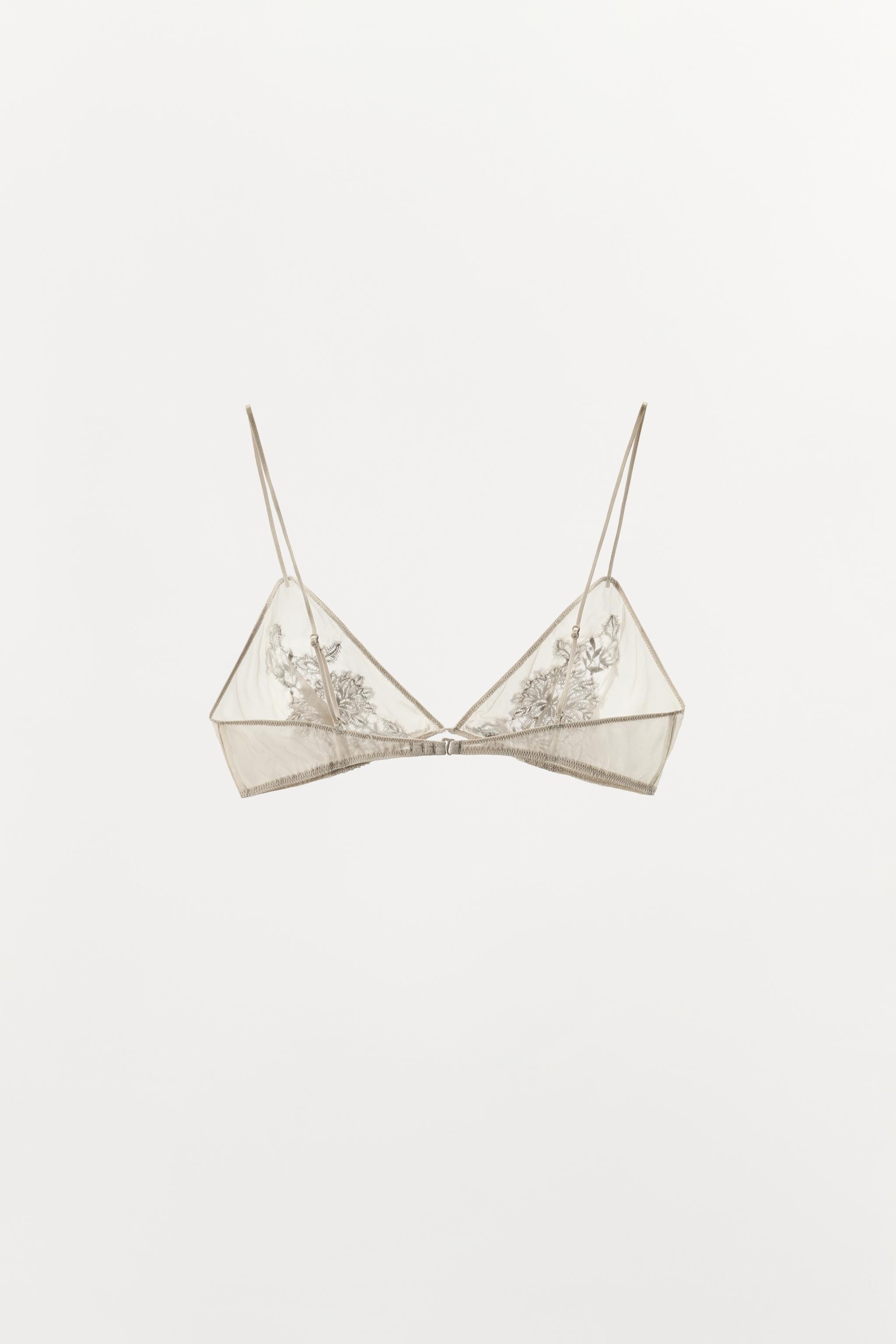100% SILK LACE TRIANGLE BRA | Zara US