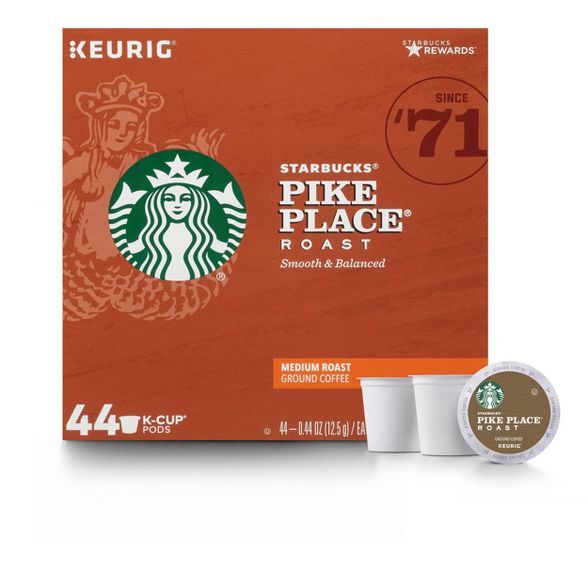Starbucks Pike Place Medium Dark Roast Coffee - Keurig K-Cup Pods - 44ct | Target